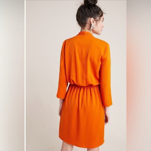 NWT Anthropologie NSR Naomi Surplice Dress in Medium Orange Size XL. - Picture 14 of 16